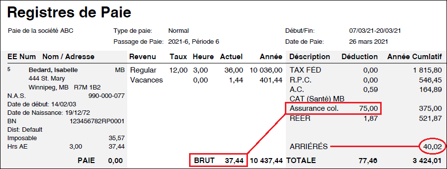 Payer le registre avec le montant des arriérés.