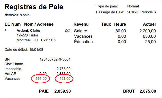 Payer plus que le solde de l'accumulateur