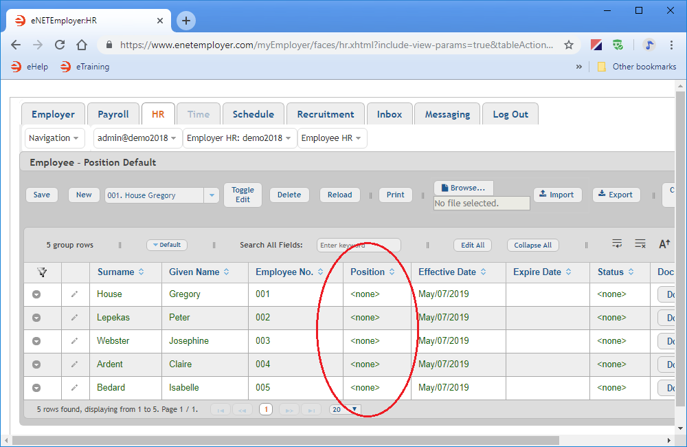 Creating An HR Position Status